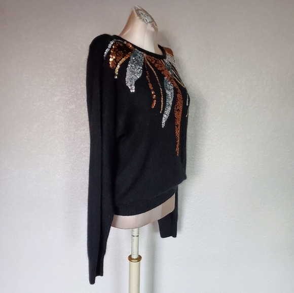Sequin Vintage Sweater 65%Silk, Angora rabbit - Picture 12 of 13